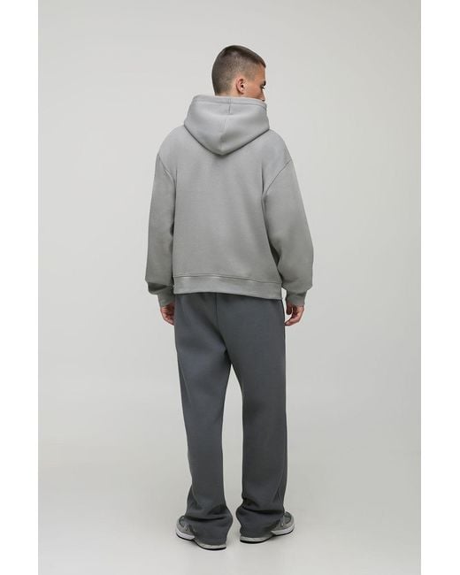 BoohooMAN Gray Basic Oversized Boxy Hoodie for men