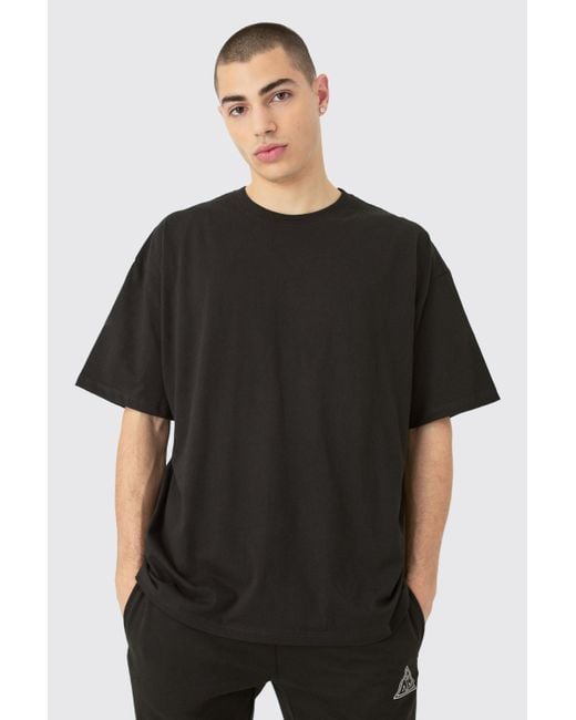 BoohooMAN Black Basic Oversized Crew Neck T-shirt for men