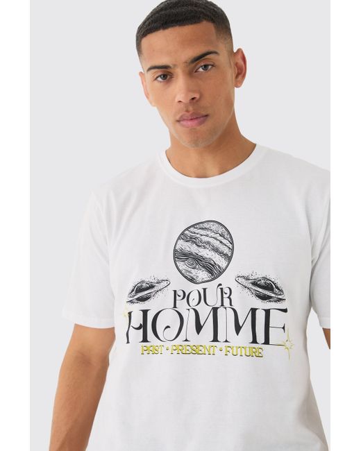 BoohooMAN White Oversized Pour Planet T-shirt for men