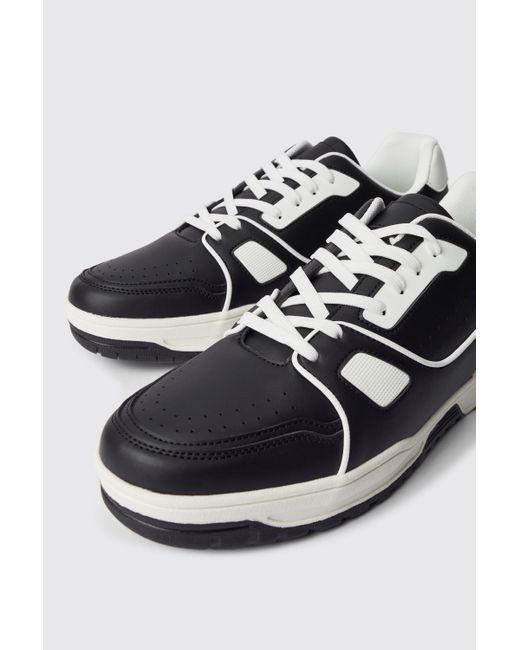 BoohooMAN Black Chunky Panel Detail Trainer for men