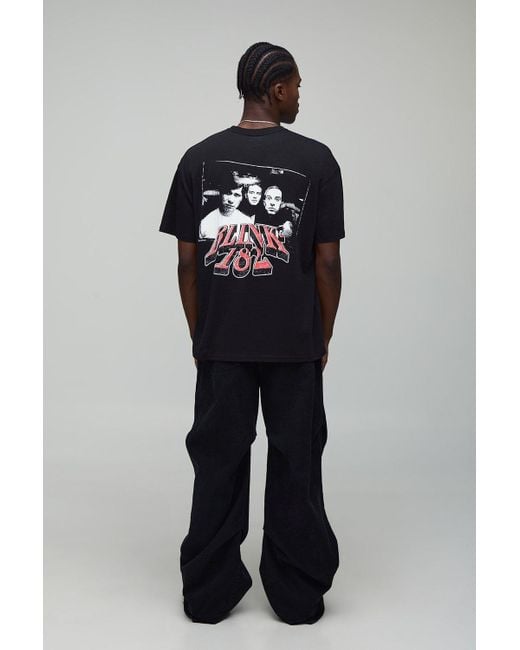 Boohoo Blue Oversized Blink 182 License Printed T-Shirt