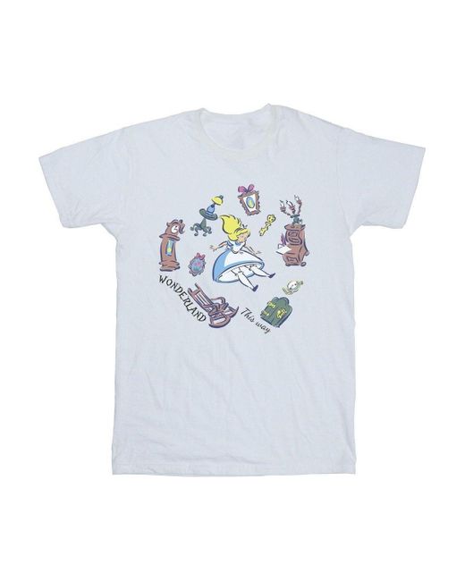 BoohooMAN White Disney Alice In Wonderland Falling T-shirt for men