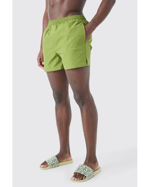 BoohooMAN Green Short Length Limited Edition Smart Swim Short for men