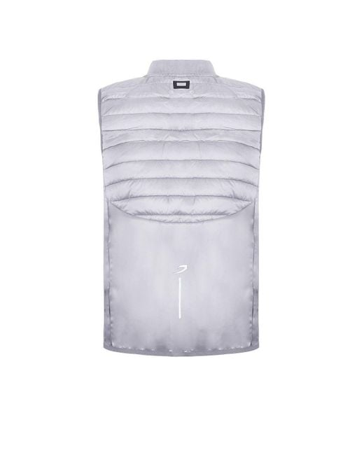BoohooMAN White Boxraw Zip Up Grey Sleeveless Reflective Logo Nelson Gilet for men