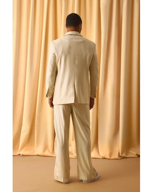 BoohooMAN Natural Flared Suit Pants for men