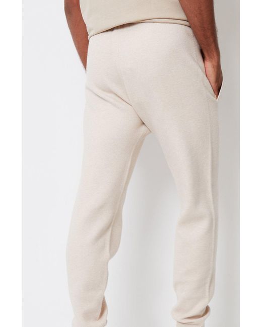 BoohooMAN White Threadbare 'salford' Luxe Knitted Joggers for men