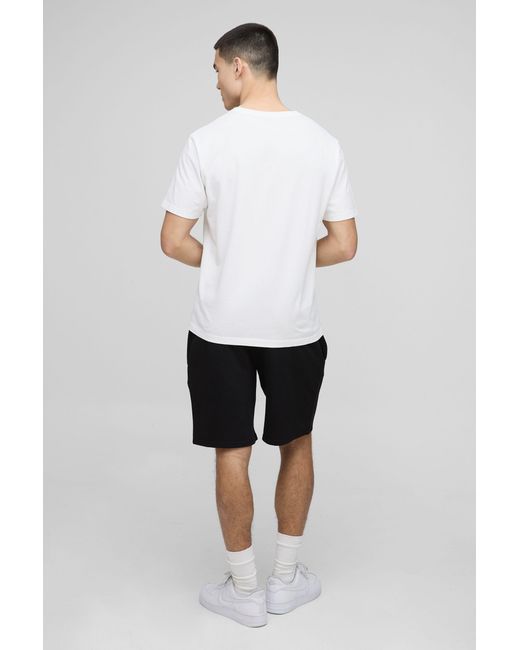 BoohooMAN Black Lightweight Basic Oversized Mid Length Short for men