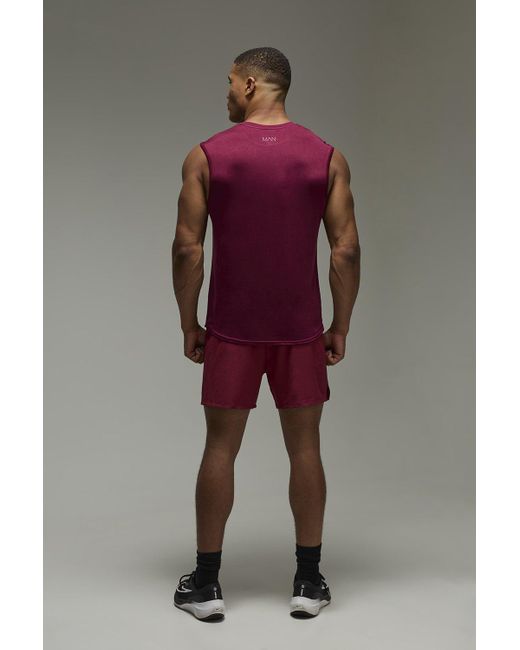 BoohooMAN Purple Active Regular Lightweight Essentials Gym Tank for men