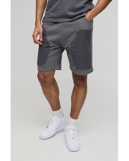 Pantalón Corto Holgado Estilo Carpintero Boohoo de color Blue