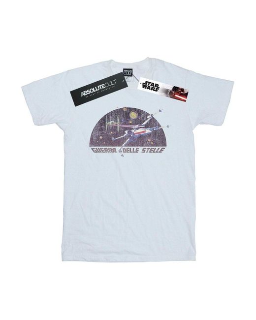 BoohooMAN White Star Wars Italian Title X-wing T-shirt for men