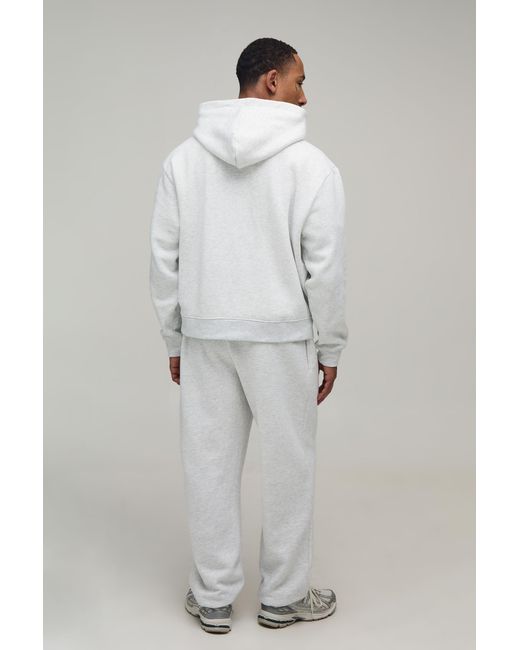 BoohooMAN White Basic Oversized Boxy Zip Through Hoodie for men