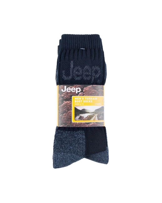 BoohooMAN Green Jeep 3 Pair Luxury Terrain Boot Socks for men