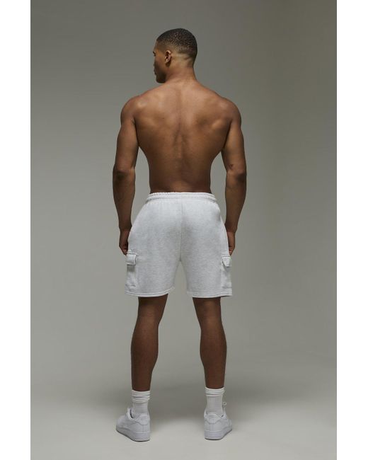 BoohooMAN Gray Active 7Inch Loose Fit Cargo Short for men