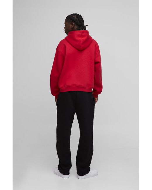 Sudadera Oversize Recta Con Capucha Boohoo de color Red