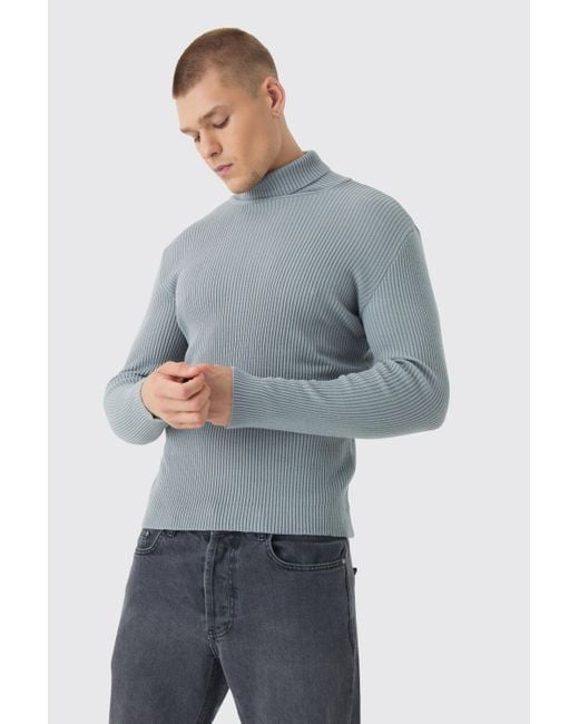 Muscle fit roll neck jumper discount