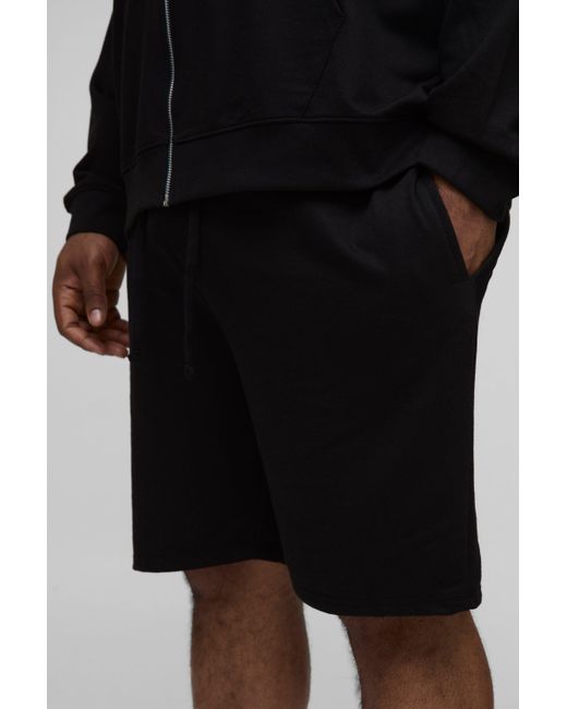 BoohooMAN Plus Slim-Fit Basic Shorts in Black für Herren