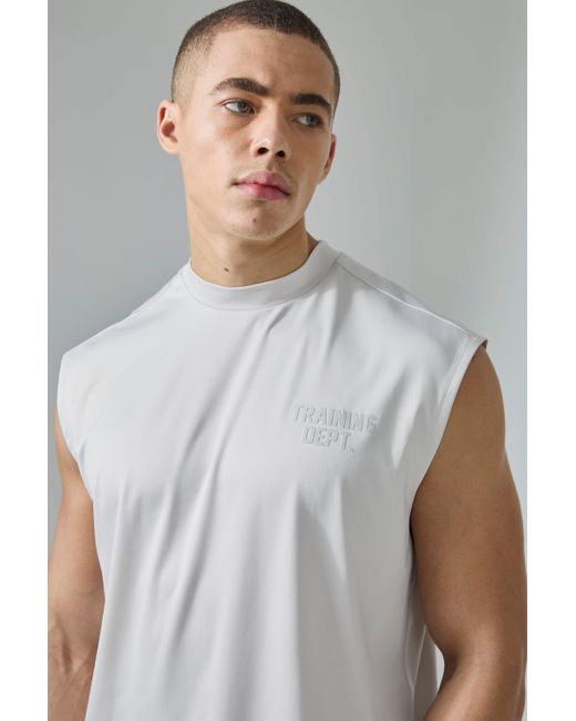 BoohooMAN White Active Training Dept Oversized Vest for men