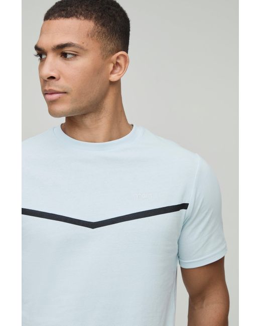 BoohooMAN White Slim Fit Man Panelled T-shirt And Short Set for men