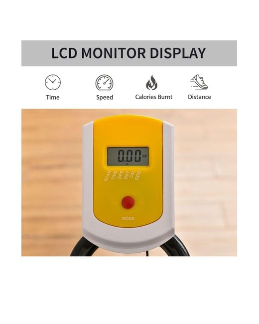 BoohooMAN Yellow Homcom Exercise Bike 6kg Flywheel Belt Drive W Resistance Lcd Display for men