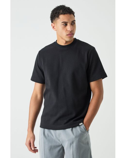 BoohooMAN Black Man Core Fit Heavy Interlock T-shirt for men