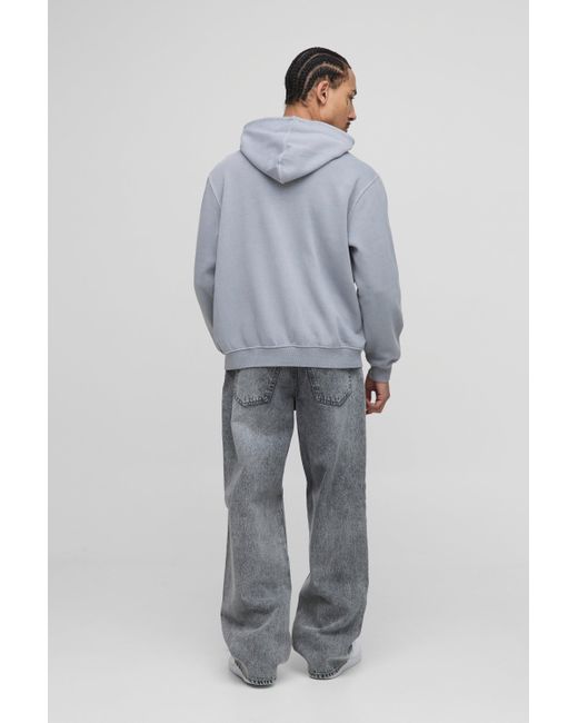 Vaqueros Holgados Con Lavado A La Piedra Y Apliques Wrldwd Boohoo de color Gray