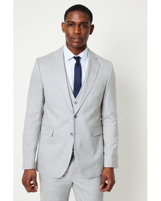 BoohooMAN Gray Light Grey Wedding Suit Jacket for men