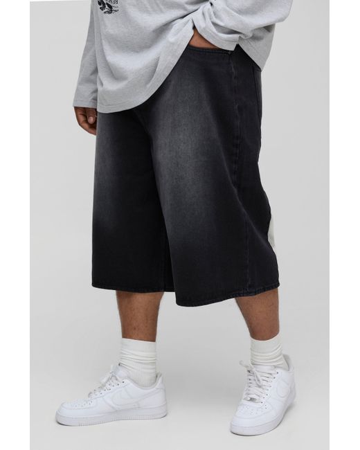 Pantalón Deportivo Plus Con Refuerzo Y Panel En La Espalda Boohoo de color Black