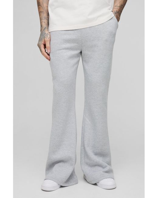 BoohooMAN Gray Tall Slim Extreme Flared Joggers for men