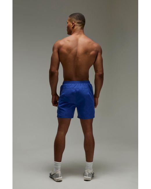 BoohooMAN Blue Active 5Inch Washed Performance Short for men