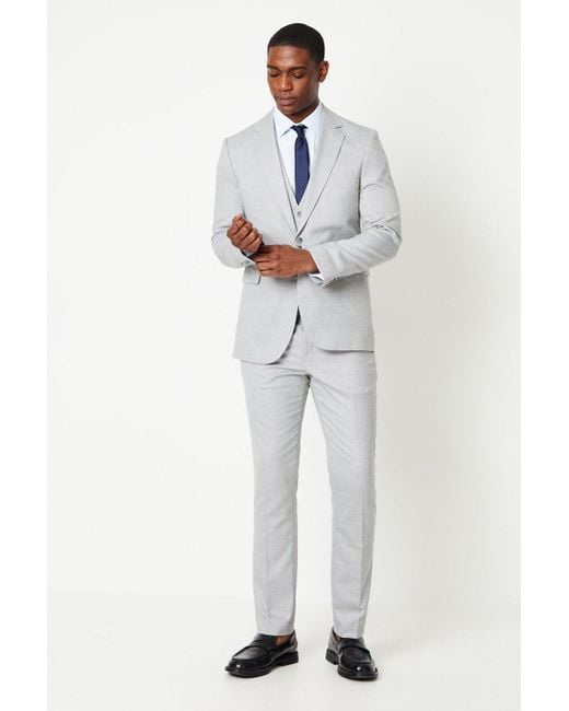 BoohooMAN Gray Light Grey Wedding Suit Jacket for men