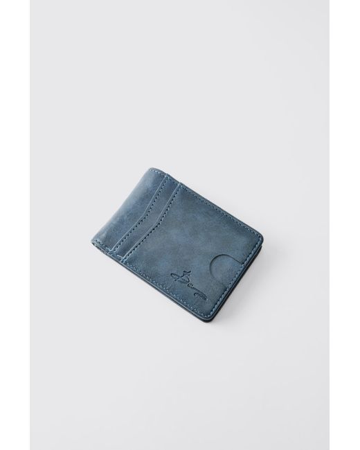 BoohooMAN Geprägter BM Signature Kartenhalter in Blue für Herren