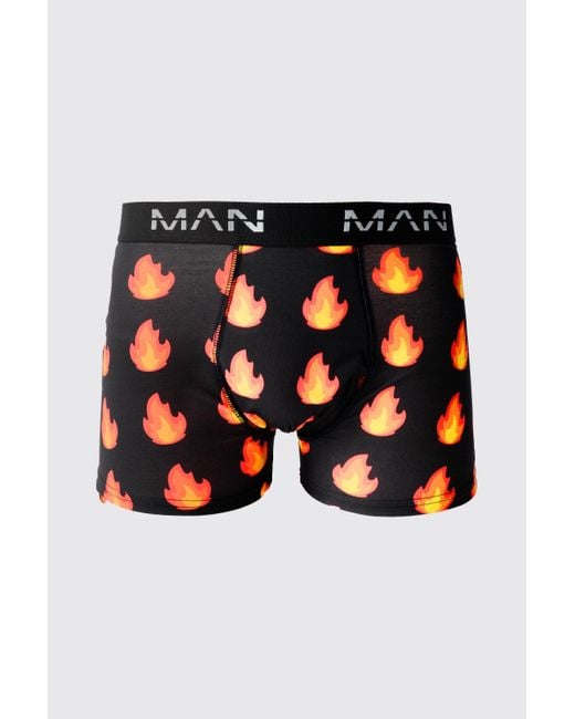 BoohooMAN Multicolor Man Flames Printed Boxers for men