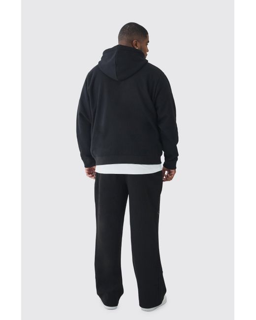 BoohooMAN Black Plus Relaxed Worldwide Cross Jogger for men