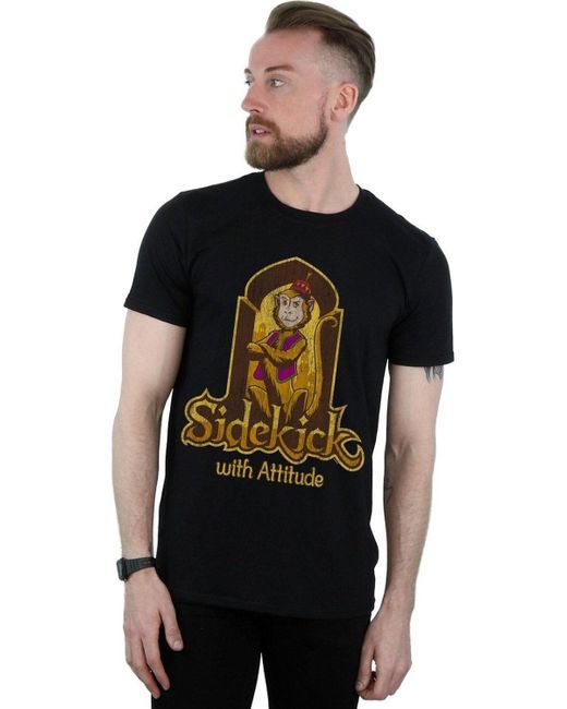 BoohooMAN Black Disney Aladdin Movie Abu Sidekick With Attitude T-shirt for men