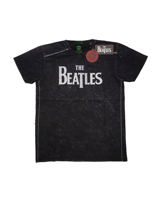 BoohooMAN Black The Beatles Drop T Logo T-shirt for men