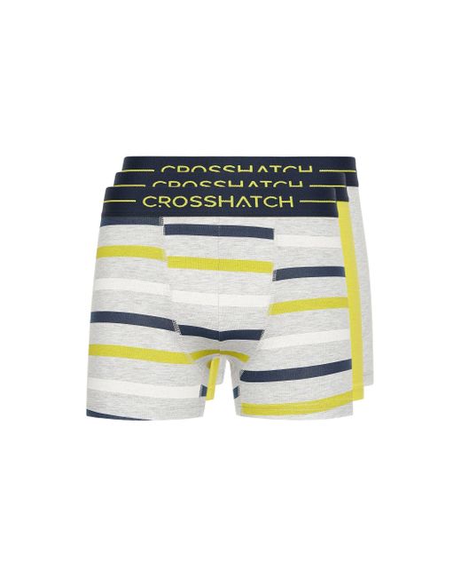 BoohooMAN Yellow Crosshatch Warbler Boxers 3pk for men