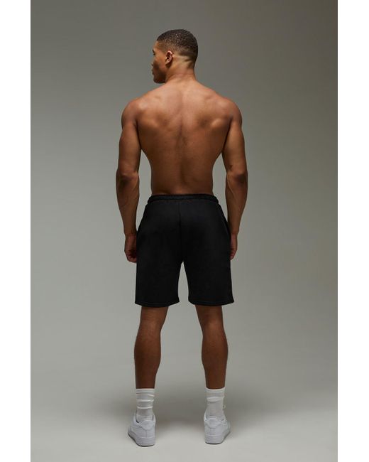 BoohooMAN Black One More Rep 7Inch Loose Fit Shorts for men