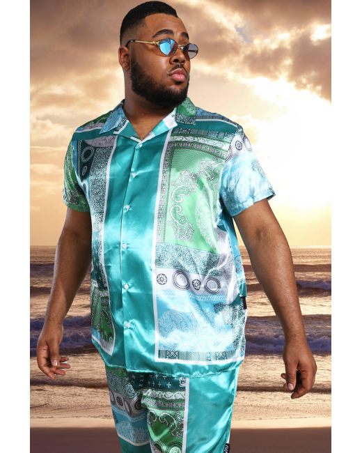 Satin Short Sleeve Bandana Shirt 