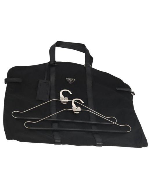 BoohooMAN Prada Preloved Gart Bag Black Nylon Travel Unisex Travel Bags for men