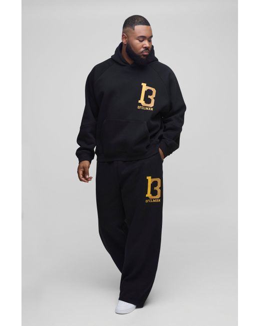 BoohooMAN Blue Plus 13 Print Oversized Tracksuit for men