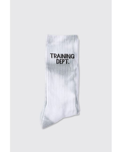 BoohooMAN Man Active Training Dept Tie-dye Crew Socks in White für Herren