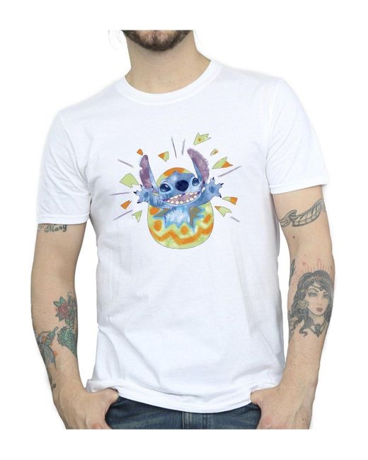 BoohooMAN White Disney Lilo & Stitch Cracking Egg T-shirt for men