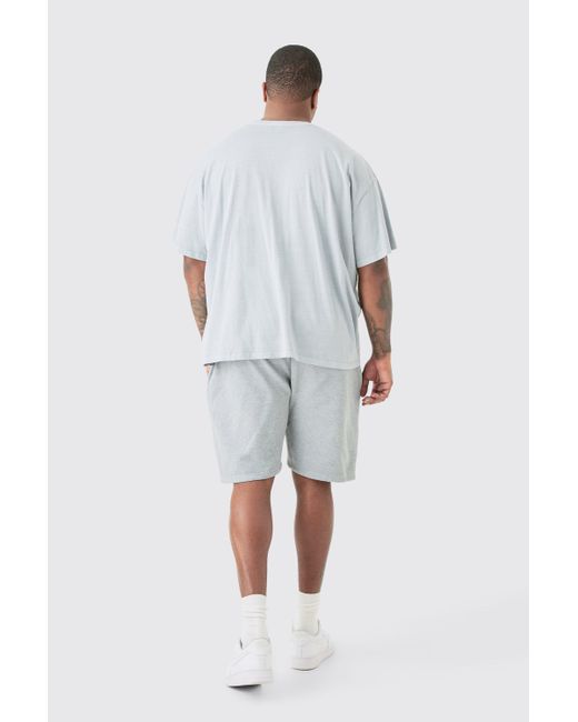 BoohooMAN White Plus Oversized Heart Breaker Printed T-shirt In Grey for men