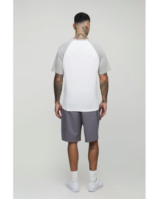 BoohooMAN Gray Tall Elasticated Waist Relaxed Fit Carpenter Shorts for men