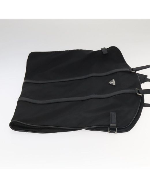 BoohooMAN Prada Preloved Gart Bag Black Nylon Travel Unisex Travel Bags for men