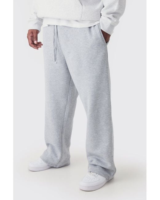 BoohooMAN White Plus Basic Straight Fit Sweatpants for men