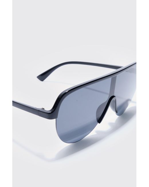 BoohooMAN Shield Racer Sunglasses in Blue für Herren
