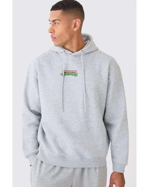 BoohooMAN Green Oversized Large Scale Tmnt License Hoodie for men