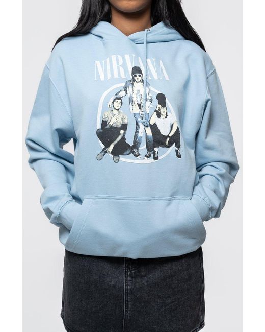 BoohooMAN Blue Nirvana Trapper Hat Hoodie for men