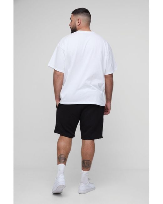 BoohooMAN White Plus Star Puff Print Oversized T-Shirt for men